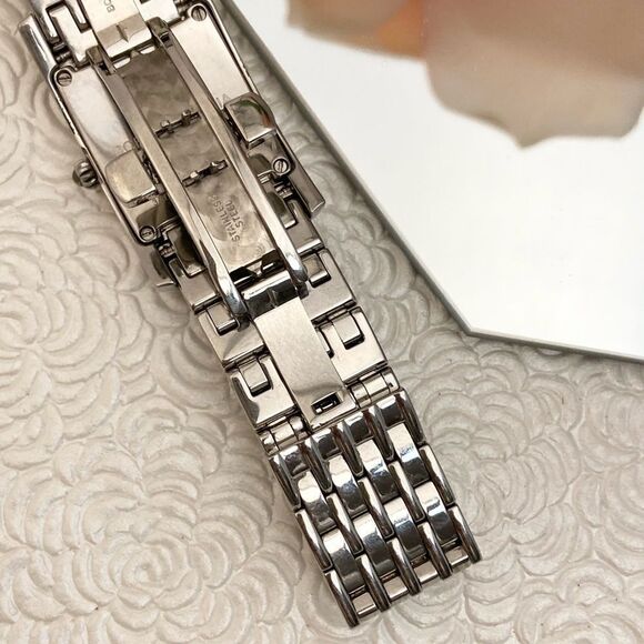 BCBGMaxAzria Stainless Steel Tank Style Dress Watch Roman Numerals - Picture 16 of 16